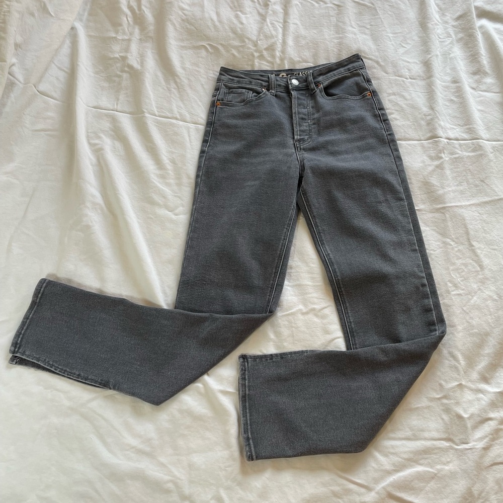 Grey straight leg jeans size 3